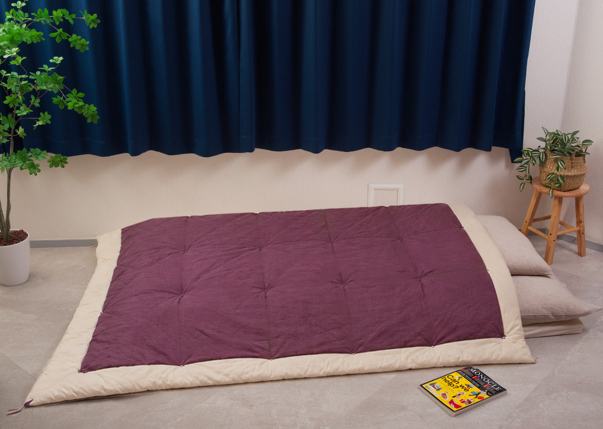 Aigake (Medium-Weight) Futon Quilt, Artisan Handmade (Fabric: Nagomi Cotton, Filling: Organic Cotton 100%)
