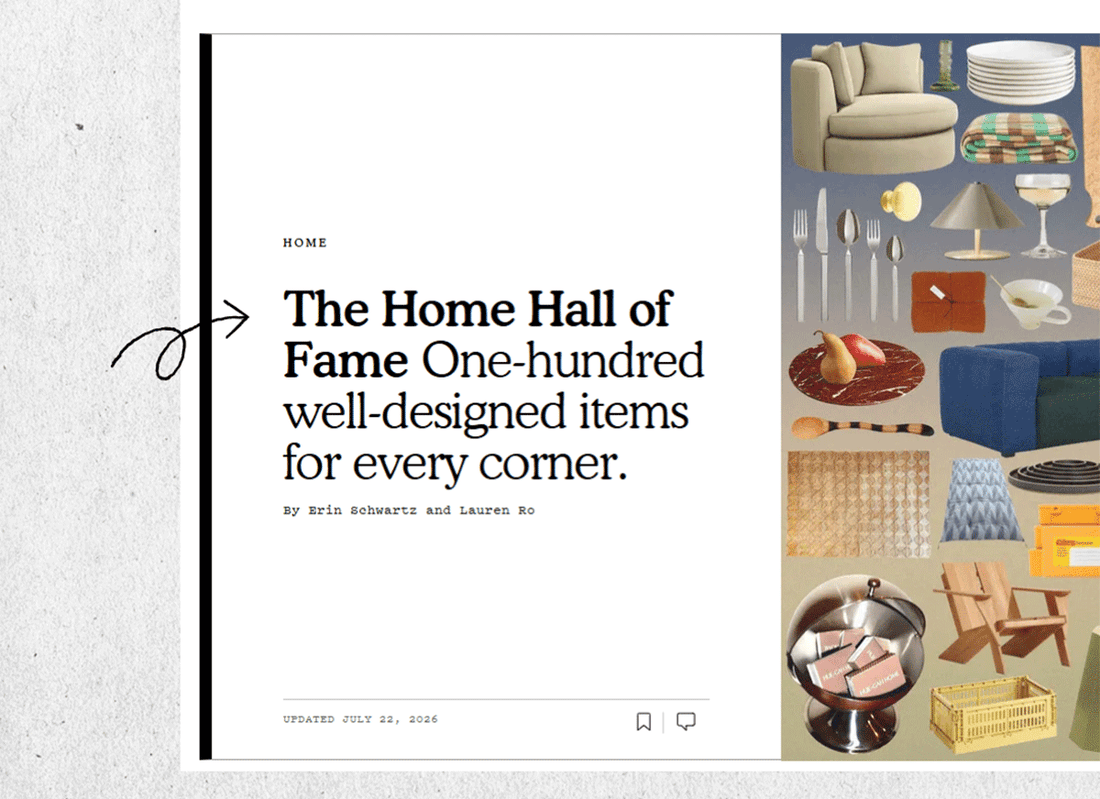 FUTON TOKYO has been selected for New York Magazine’s Home Hall of Fame 2026!
