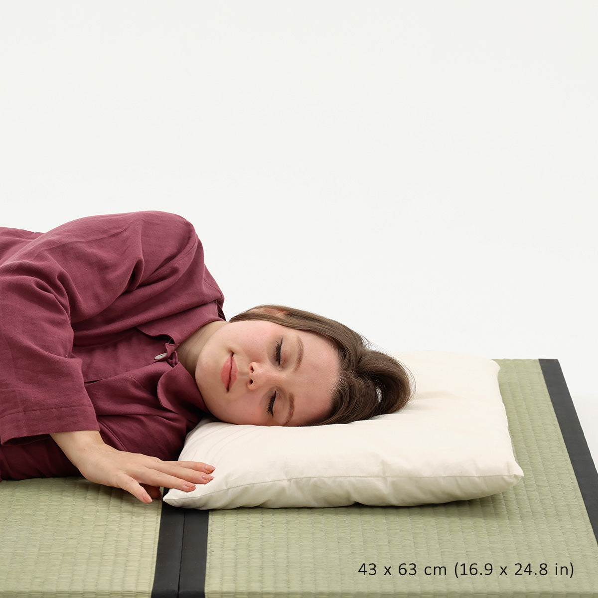 US STOCK GOTS Certified Organic Extra Thin Pillow,  Artisan Handmade with Pillowcase
