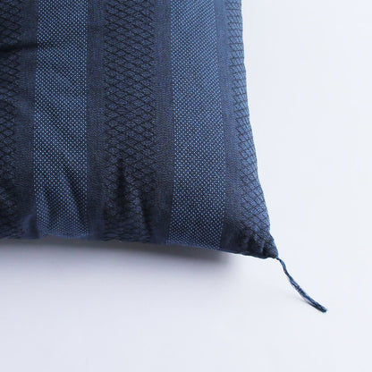 Japanese Futon Mattress, Artisan Handmade (Fabric: Enshu Weave  Filling: Organic Cotton 100%,) MIXED BLUE