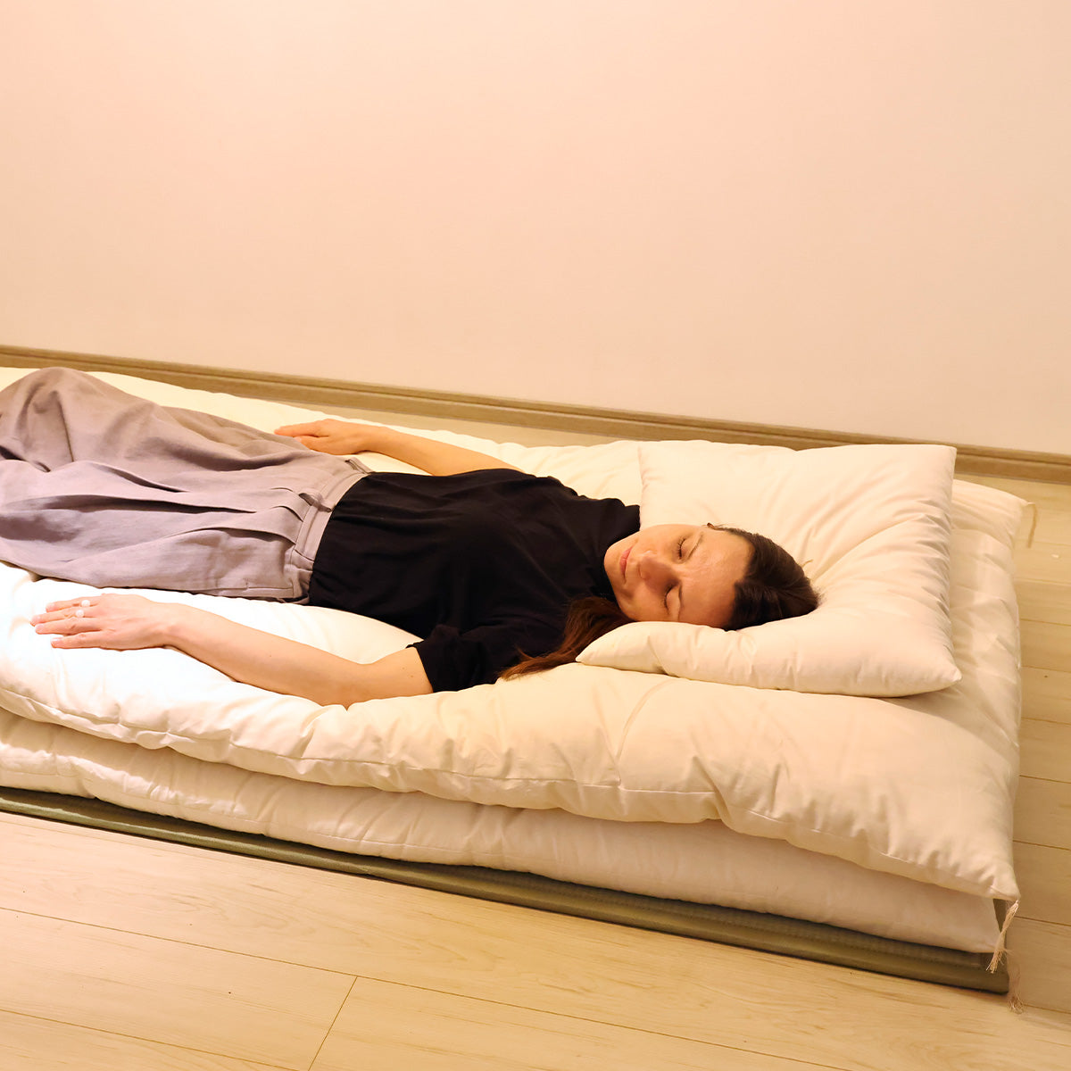 US STOCK GOTS Certified Japanese Futon Topper, Artisan Handmade (Fabric: Organic Cotton, Filling: Organic Cotton 100%)