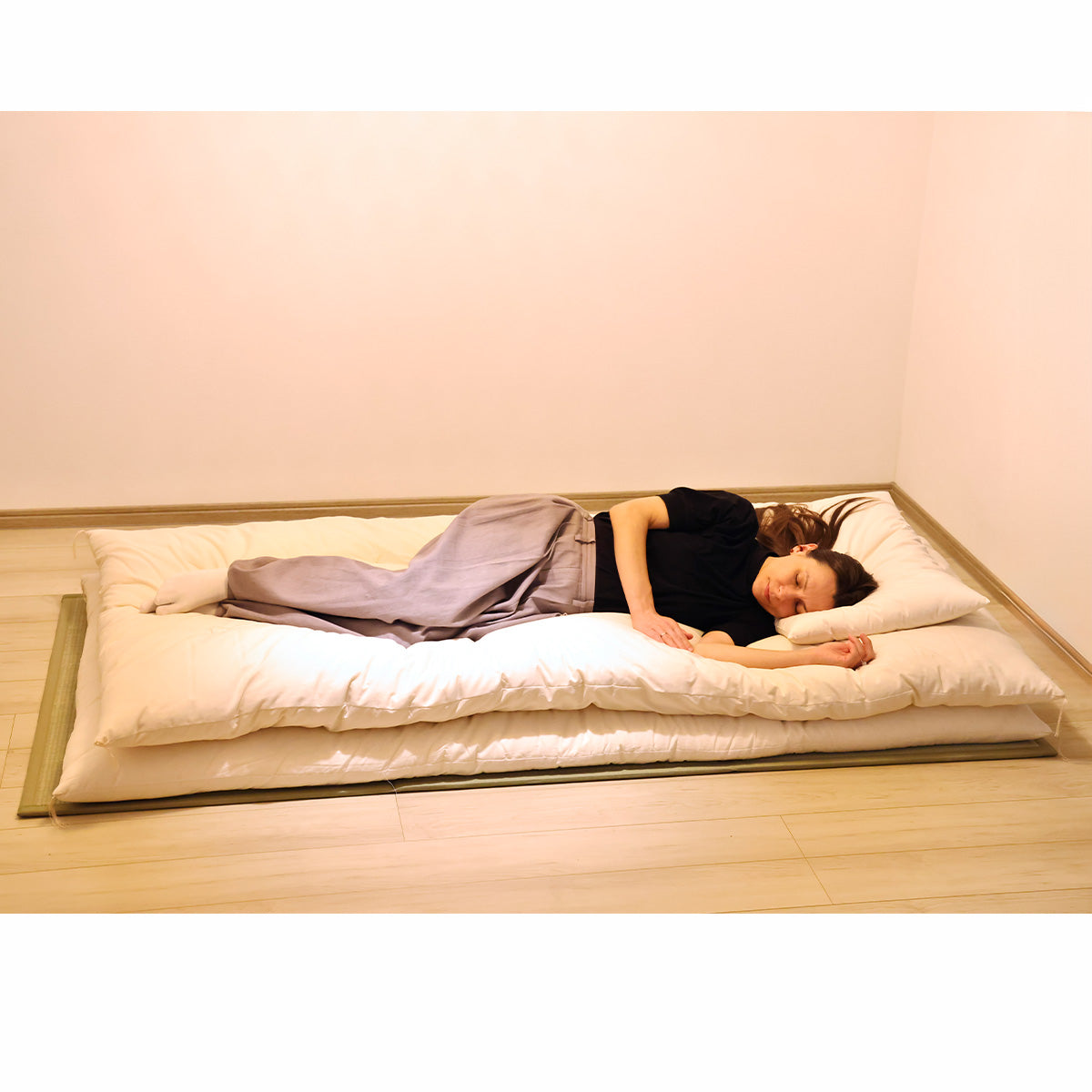 US STOCK GOTS Certified Japanese Futon Topper, Artisan Handmade (Fabric: Organic Cotton, Filling: Organic Cotton 100%)