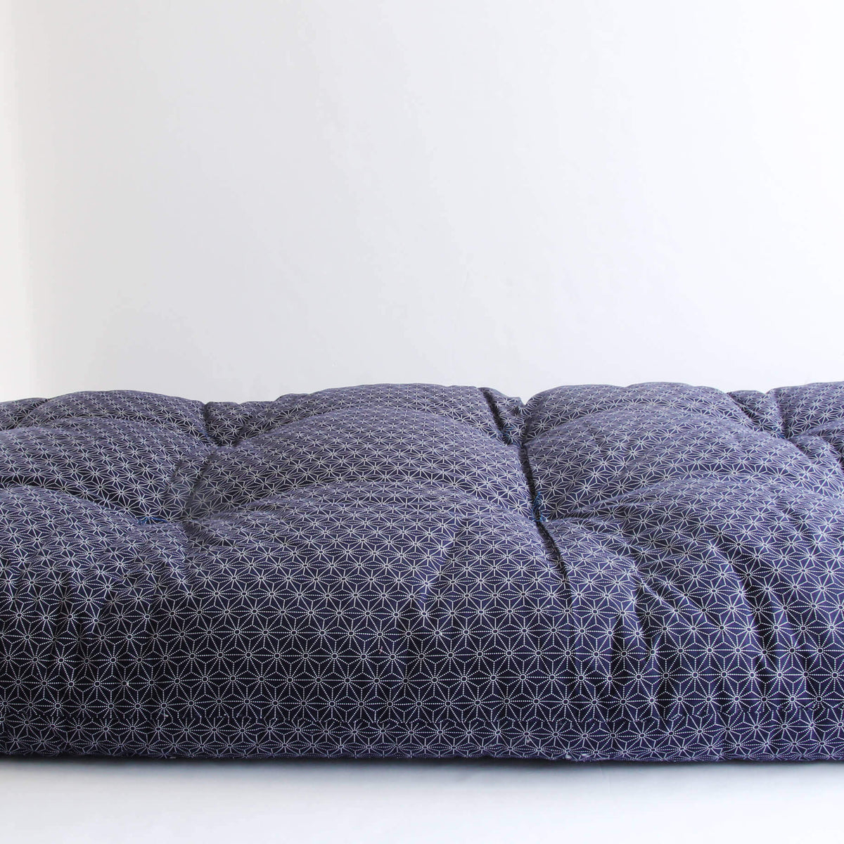 Japanese Futon Mattress, Artisan Handmade (Fabric: Asanoha Flax Leaf Pattern Filling: Natural Cotton 100%)