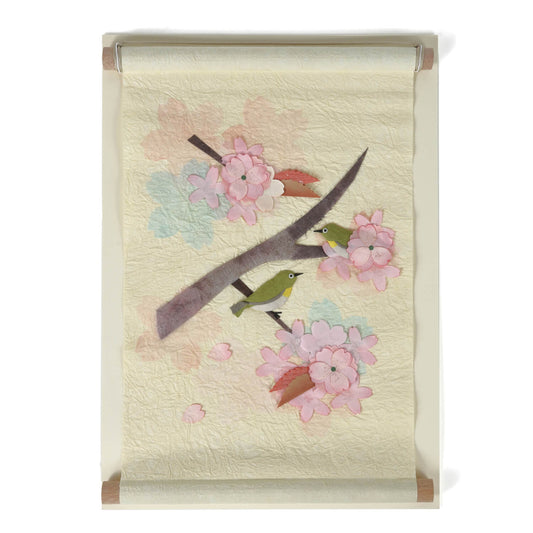 Seasonal Hanging Scroll Cherry Blossoms and Mejiro?