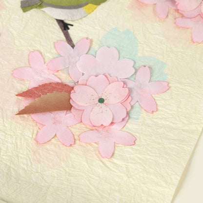 Pergaminho suspenso sazonal de flores de cerejeira e Mejiro?
