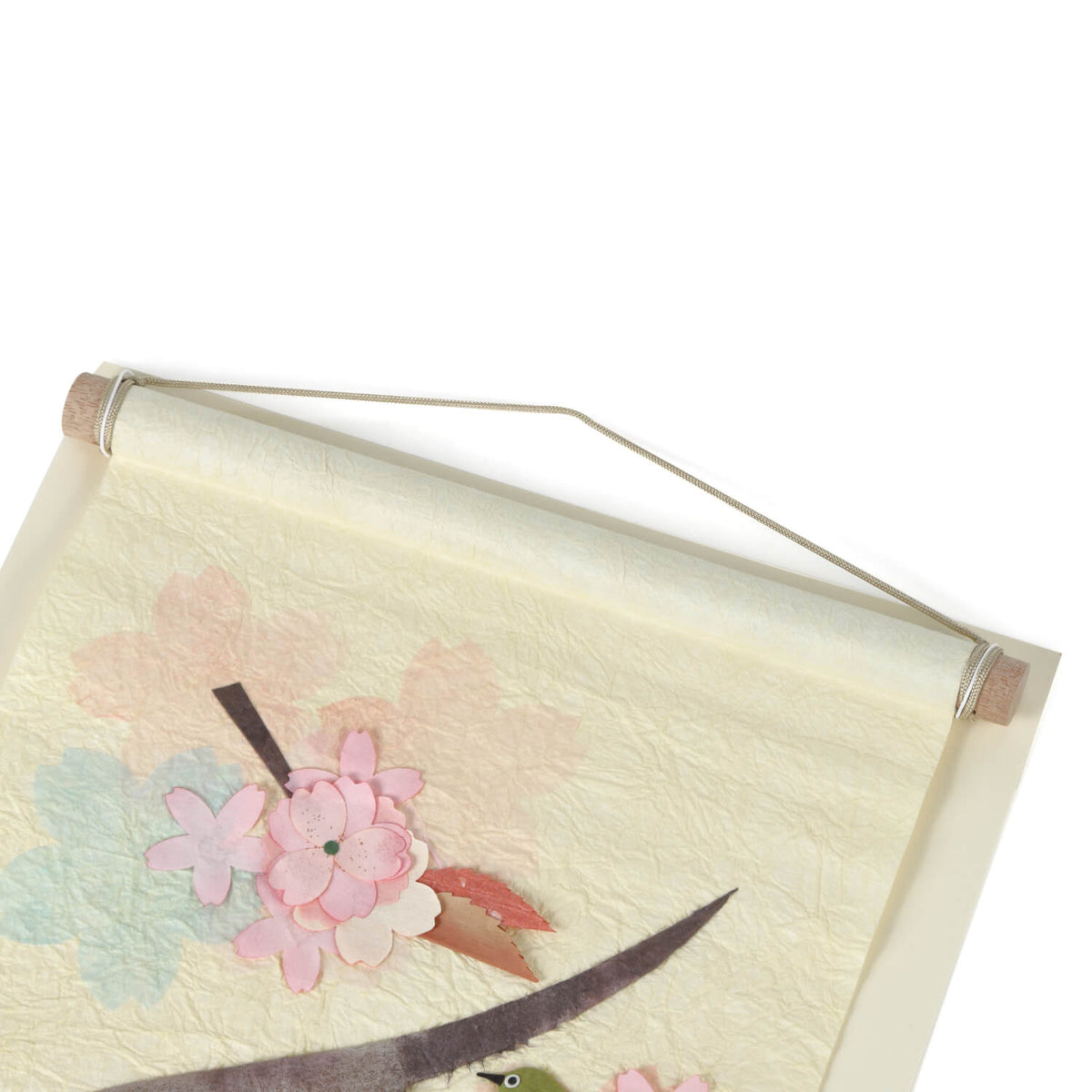 Pergaminho suspenso sazonal de flores de cerejeira e Mejiro?