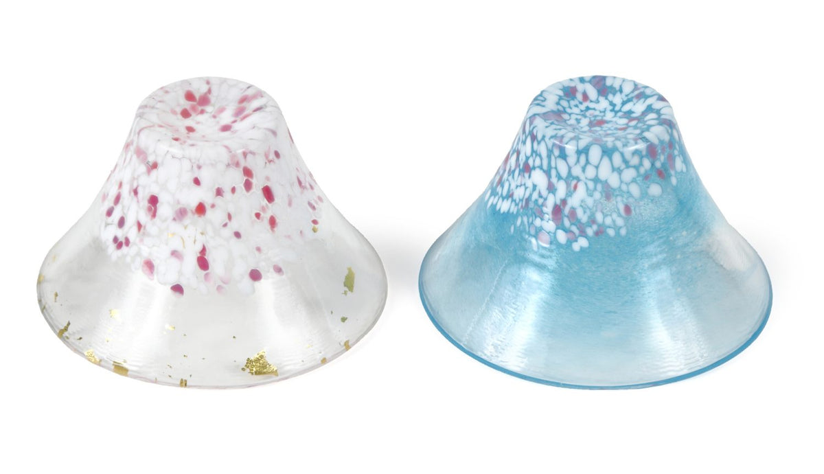 Par de Copos para Saquê Frio Flor de Cerejeira e Monte Fuji