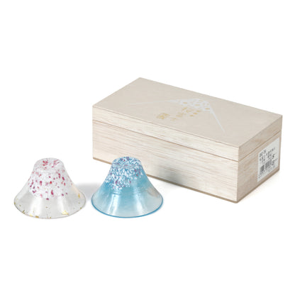 Par de Copos para Saquê Frio Flor de Cerejeira e Monte Fuji