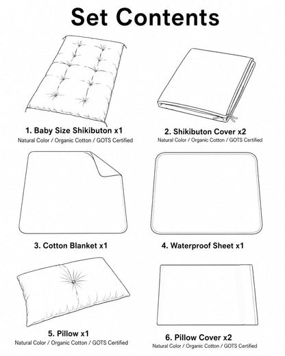US STOCK Baby Futon Box Set, Futon Mattress, Blanket, Pillow