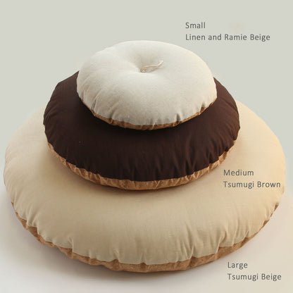 Maru (Round) Zabuton - Natural Cork Leather - 40 cm Diameter