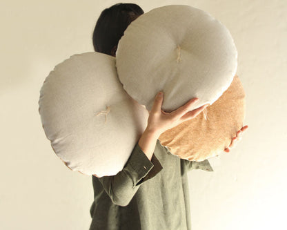 Maru (Round) Zabuton - Natural Cork Leather - 40 cm Diameter