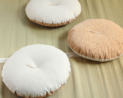 Maru (Round) Zabuton - Natural Cork Leather - 40 cm Diameter