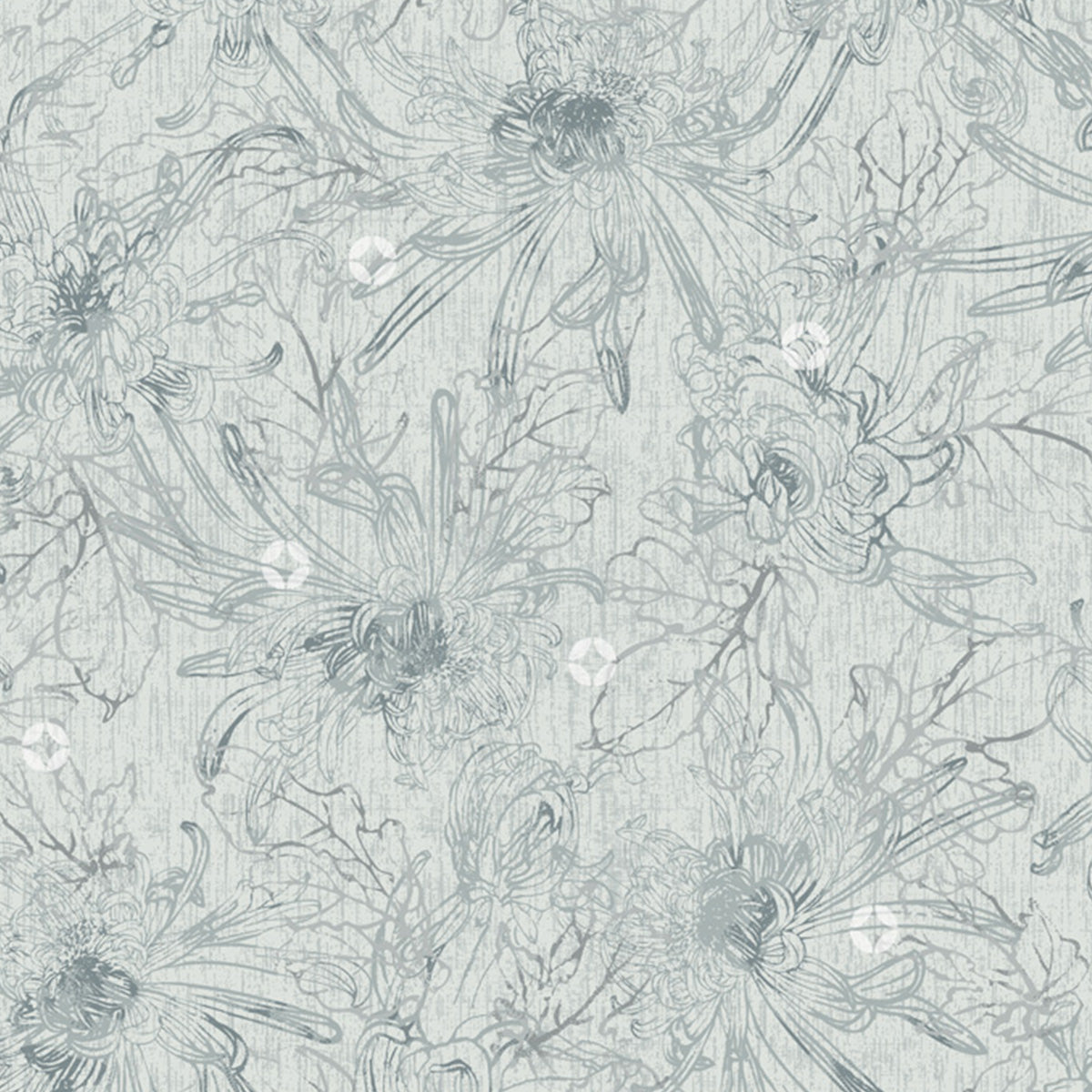 Japanese Futon Mattress, Artisan Handmade (Fabric: Japandi Kikumon Chrysanthemum Gray)