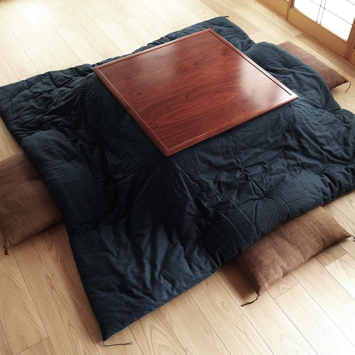 Reversible Kotatsu Futon Quilt - Enshu Weave / Nagomi - Organic Cotton Filling
