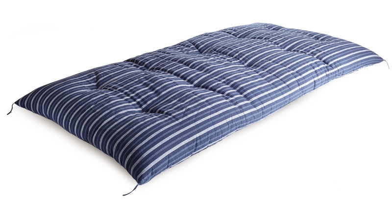 Japanese Futon Mattress Made by Craftsmen (Fabric: Enshu Weave Cotton Shima Stripes Pattern, Filling: Organic Cotton 100%)