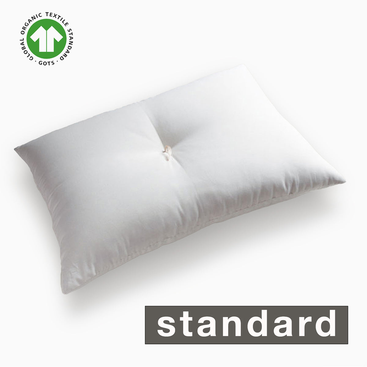 US STOCK GOTS Certified Organic Pillow Standard Thickness