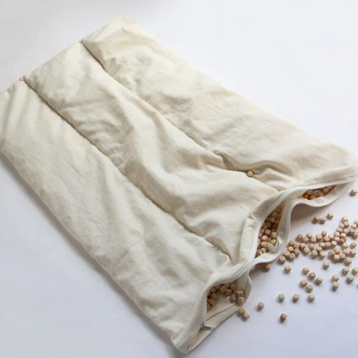 Dual Comfort Pillow, Organic Cotton and Hinoki Chips,  Artisan Handmade (Fabric: Organic Cotton, Filling: Organic Cotton 100% 600g) 17 x 25 in (43 x 63 cm) NC