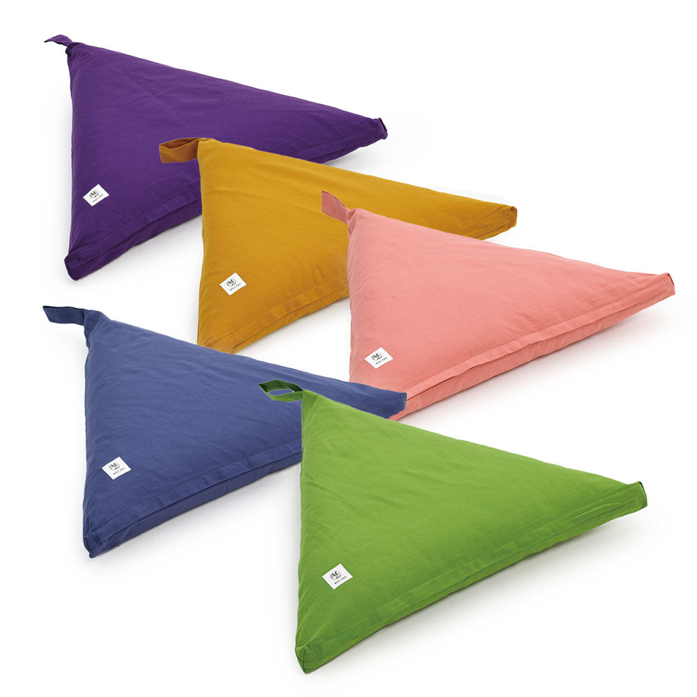 Mori Zen Organic Cotton Meditation Cushion Traditional Japanese Floor Pillow Triangle - Idaku