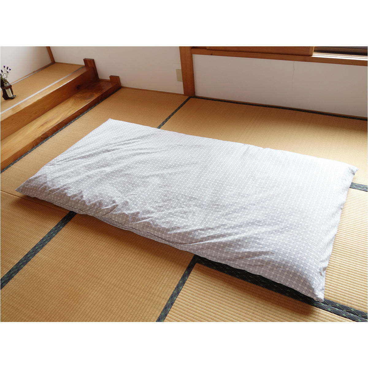 Capa para Futon Japonês Shiki (Colchão de Futon) - Trama Enshu KAGOME SASHIKO Branca