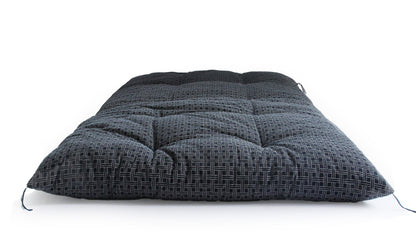 Japanese Futon Mattress, Artisan Handmade (Fabric: Enshu Weaving with Sashiko Embroidery Filling: Organic Cotton 100%) NAVY