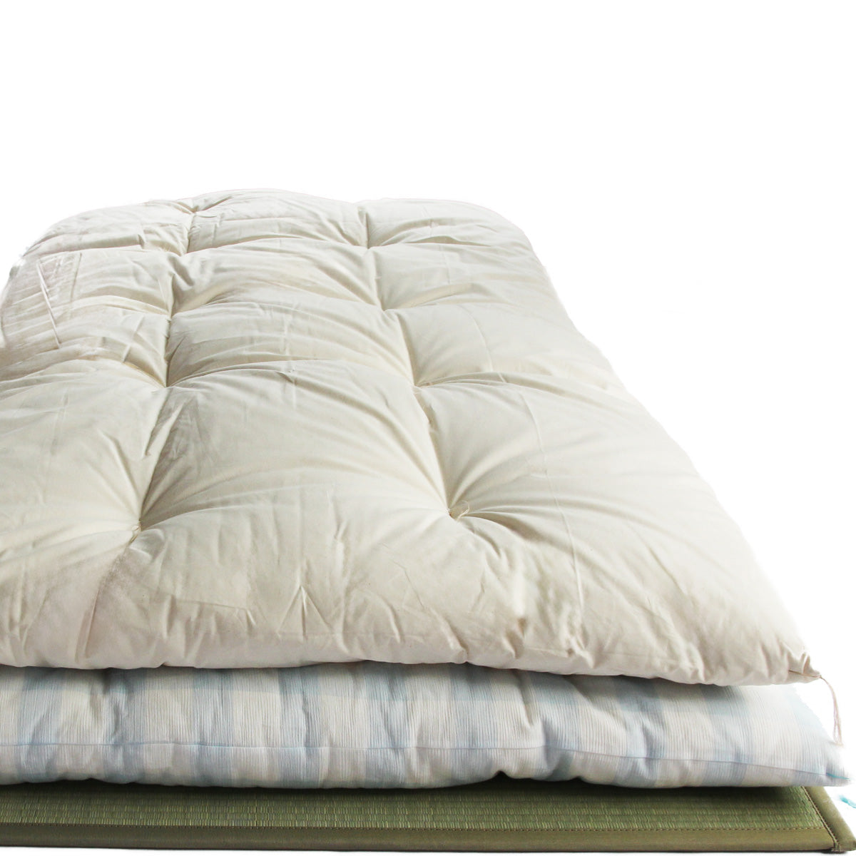 US STOCK GOTS Certified Japanese Futon Topper, Artisan Handmade (Fabric: Organic Cotton, Filling: Organic Cotton 100%)