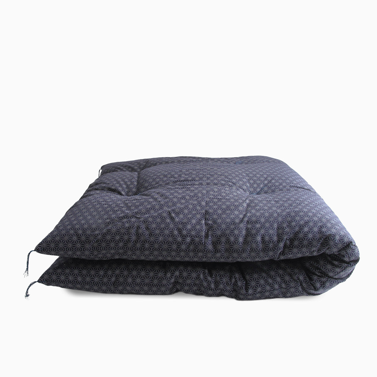 Japanese Futon Mattress Topper, Artisan Handmade 30% Thinner (Fabric: Asanoha Flax Leaf Pattern, Natural Cotton 100%)
