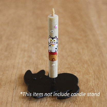Crystal Hand-Painted Warosoku Candle <Maneki Neko Size 3>