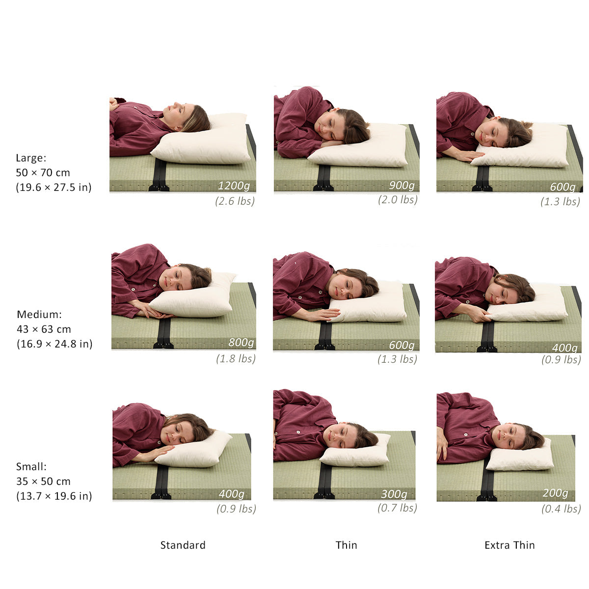US STOCK GOTS Certified Organic Pillow Standard Thickness