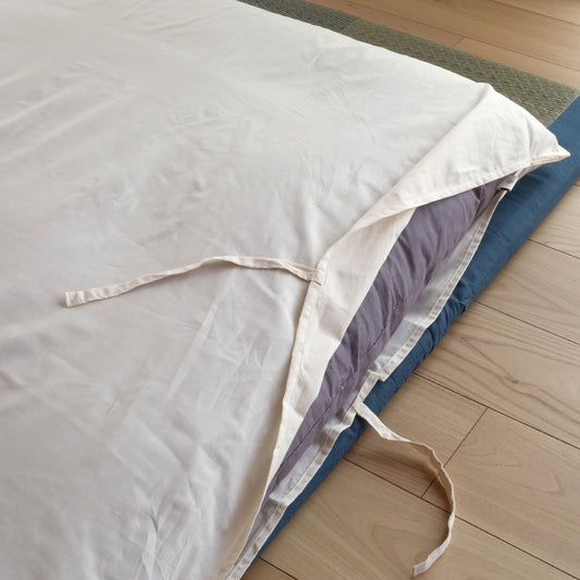 US STOCK - OUTLET - GOTS Certified Futon Mattress Cover, Organic Cotton, Tie Closure