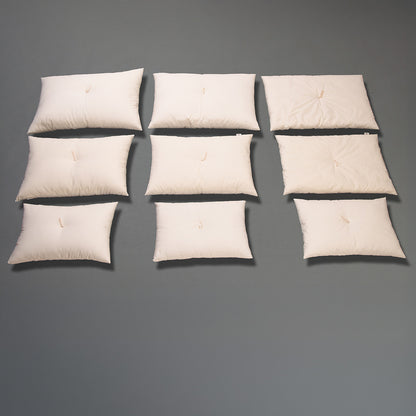US STOCK GOTS Certified Organic Extra Thin Pillow,  Artisan Handmade with Pillowcase