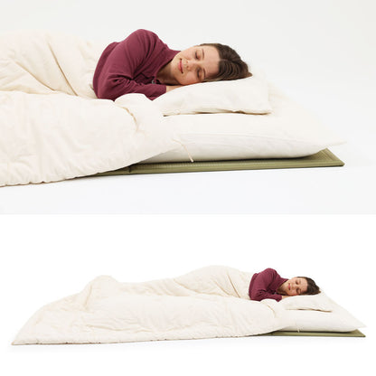 US STOCK GOTS Certified  Aigake (Medium-Weight) Futon Quilt, Artisan Handmade (Fabric: Organic Cotton, Filling: Organic Cotton 100%)