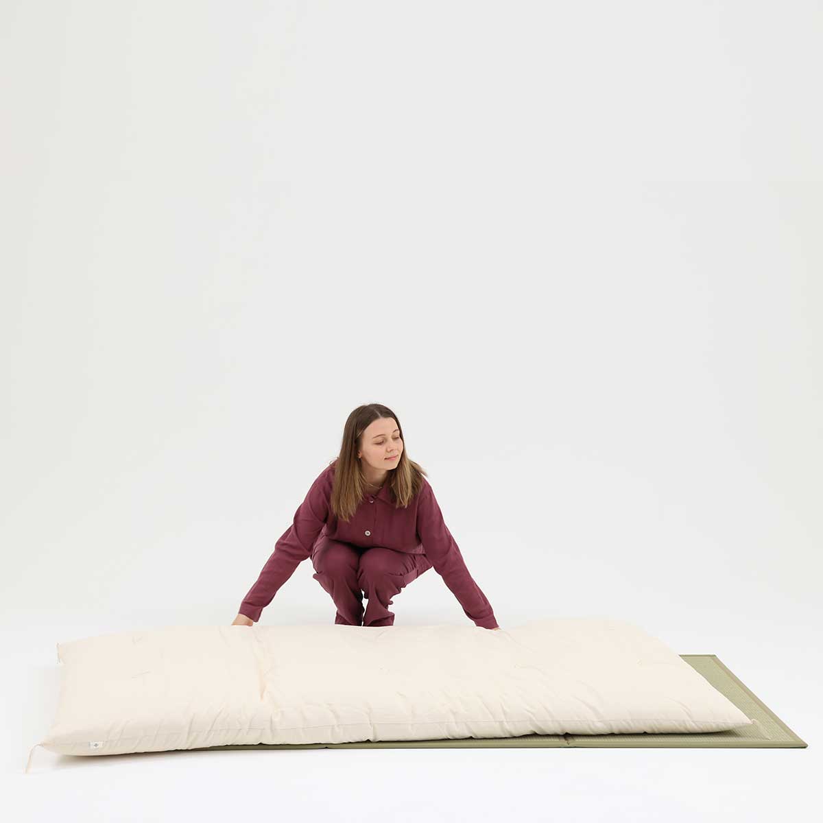 GOTS Certified Japanese Futon Mattress, Artisan Handmade (Fabric: Organic Cotton, Filling: Organic Cotton 100%)