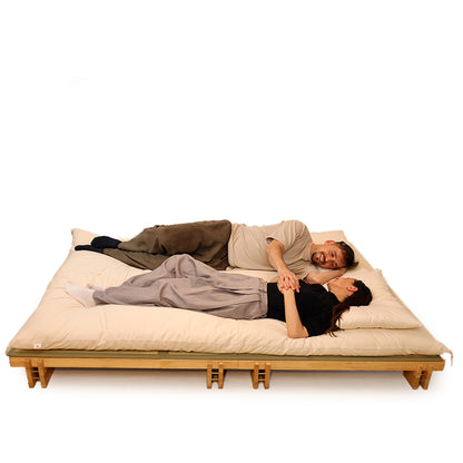 GOTS Certified Japanese Futon Mattress, Artisan Handmade (Fabric: Organic Cotton, Filling: Organic Cotton 100%)