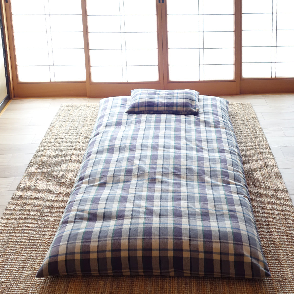 Enshu Weave Textile Futon Mattress Cover Plaid Check