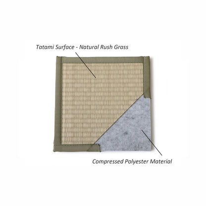 US STOCK Unit Tatami Mats  - Set of 3 Rectangle Mat - Tenryu - Brown Rim Lightweight Type