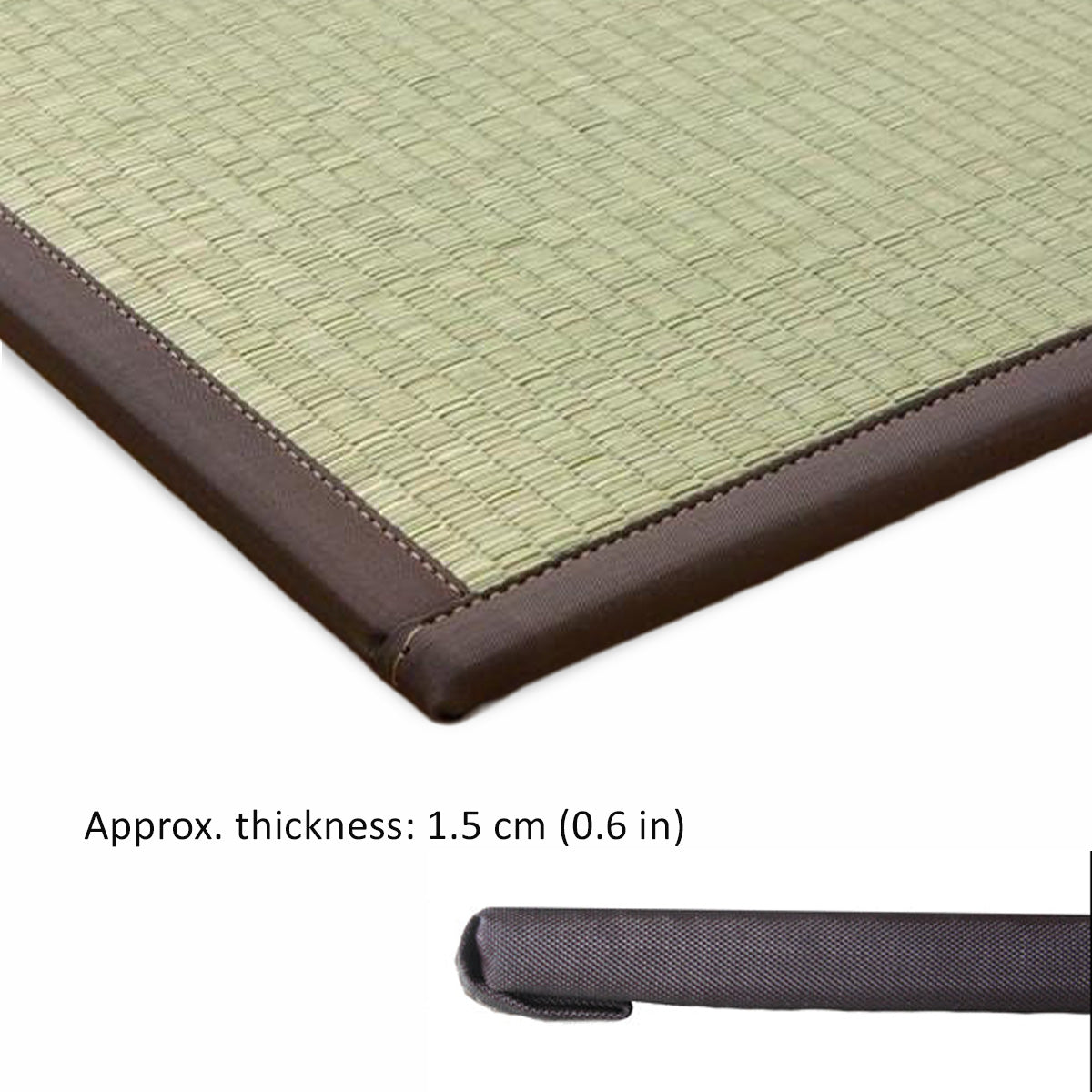 US STOCK Unit Tatami Mats  - Set of 3 Rectangle Mat - Tenryu - Brown Rim Lightweight Type